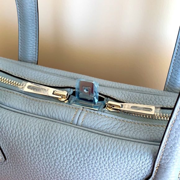 Hermes Victoria Elan 38cm Ceil light blue clemence leather shoulder bag new box - Picture 5 of 16